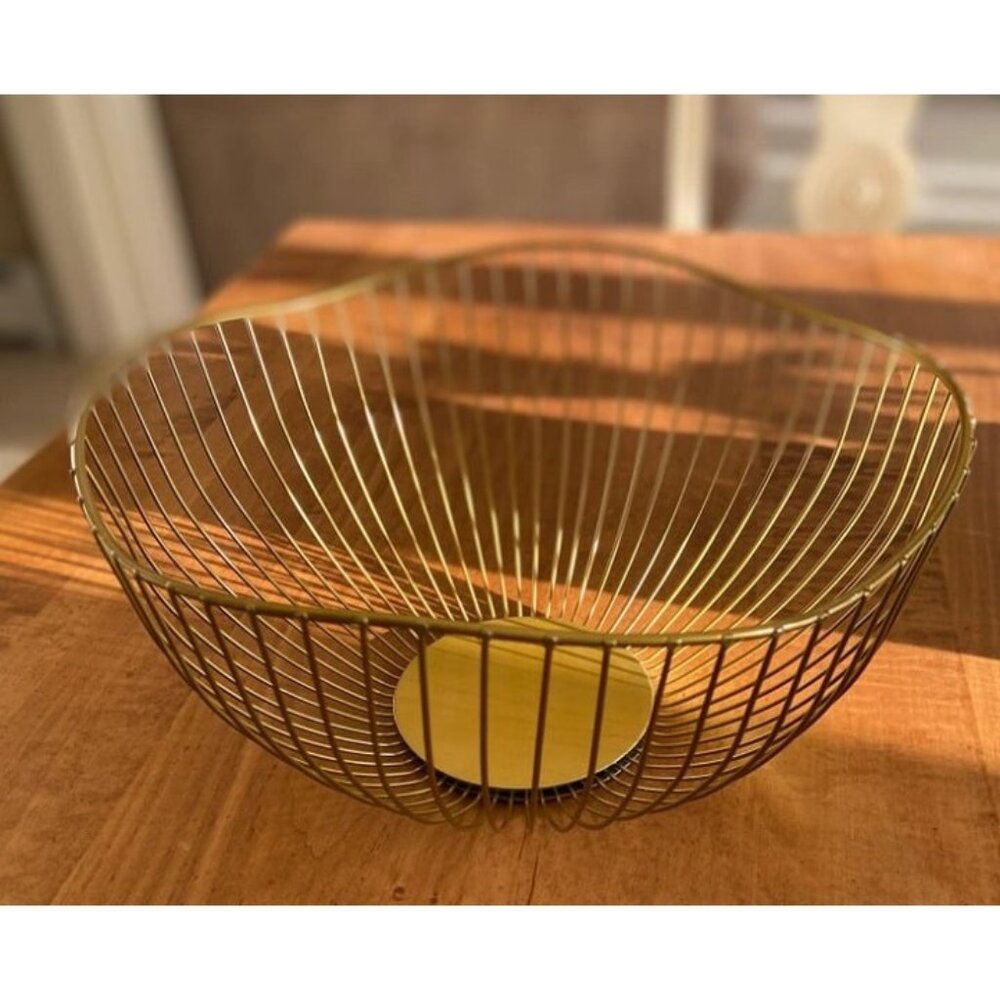 New Metal Wire Fruit Bowl, Wavy Fruit Basket Fruit Stand Serving Bowls